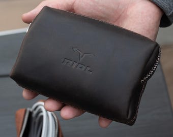 Customizable Leather Cord Holder, Charger Pouch, Cable Organizer, and Tech Case for Stylish and Efficient Storage - Cable Pouch