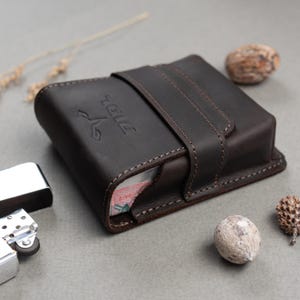 Organizador de artículos para fumar personalizable, porta cigarrillos de cuero, bolsa de tabaco portátil, estuche para encendedor personalizado, elegante kit para fumar