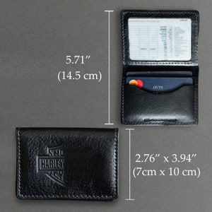 Handmade Genuine Leather ID Wallet Minimalist ID Card Holder for Bikers, Riders, and Drivers Unisex Gift image 8