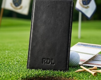 Personalized Golf Scorecard Holder, Custom Golf Scorecard Wallet, Monogram Golf Holder, Handmade Leather Golf Gift