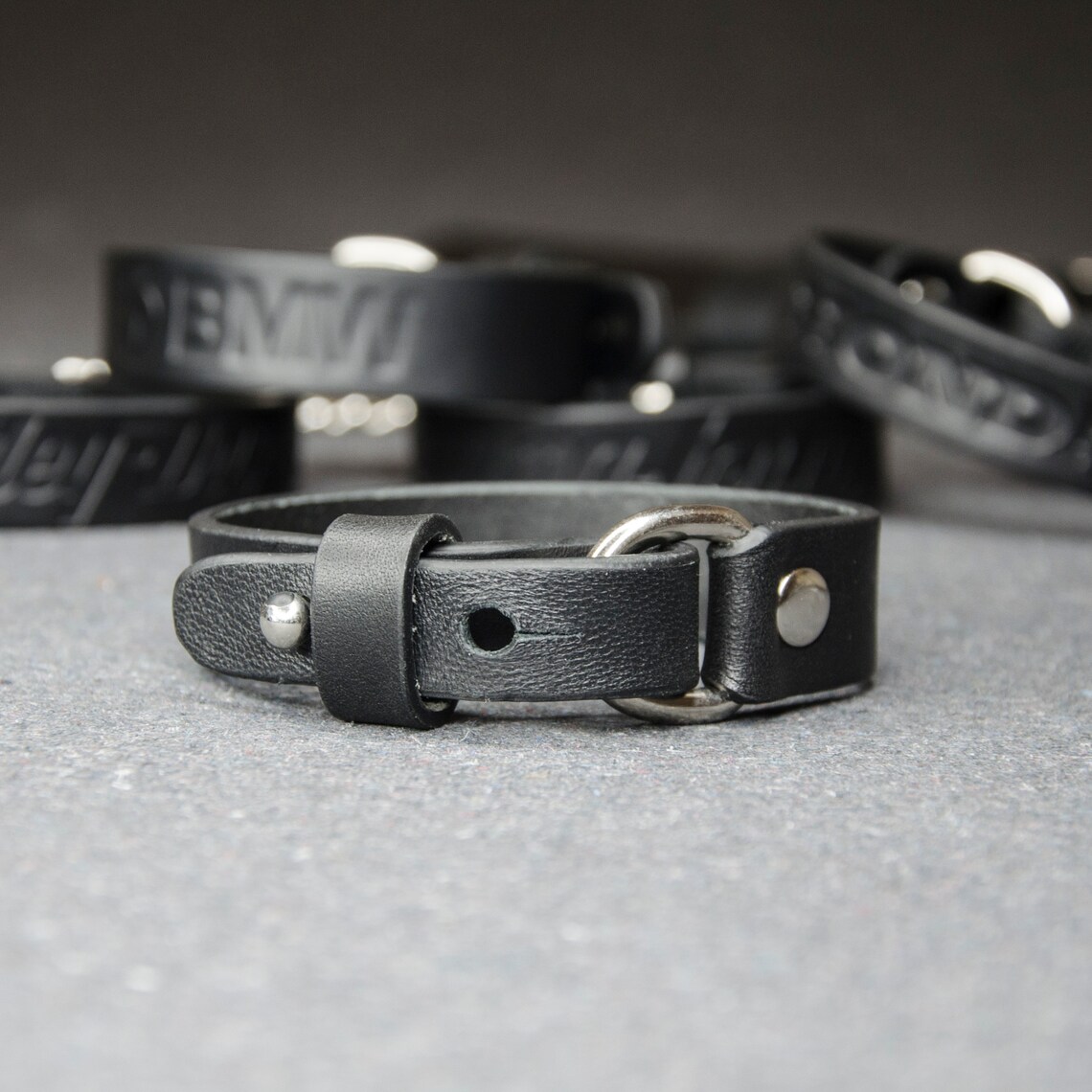 Personalized leather bracelet leather motorcycle bracelet Etsy