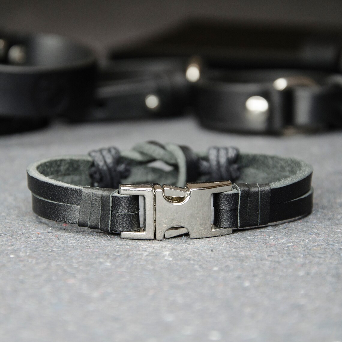 Personalized leather bracelet leather motorcycle bracelet Etsy