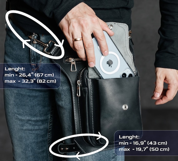 Leather Hip Shoulder Crossbody Bag - Waist Leg Thigh Holster Leather Hip Shoulder Crossbody Bag - Waist Leg Thigh Holster