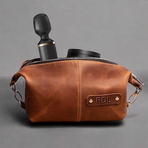 Personalized Leather Adult Toy Storage Bag – Discreet Organizer for Couples – Sexy Valentine&#39;s Day Gift Idea