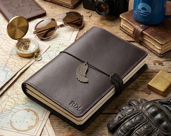 Leather Journal Cover A6 A5 A4, Refillable Notebook Cover, Traveler's Notebook, Leather Portfolio Organizer, Bible Cover, Gift for Him