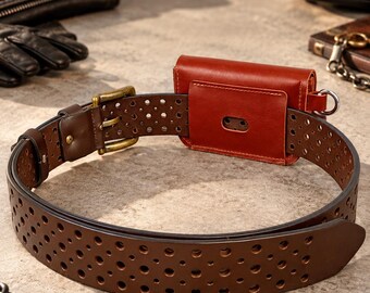 Leather EDC Pouch, Compact Everyday Carry Organizer, Belt Wallet for Small Essentials