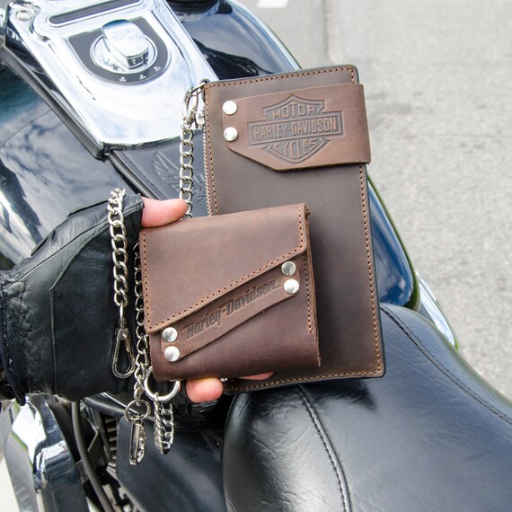 Wallet chain leather wallet long wallet mens leather Etsy