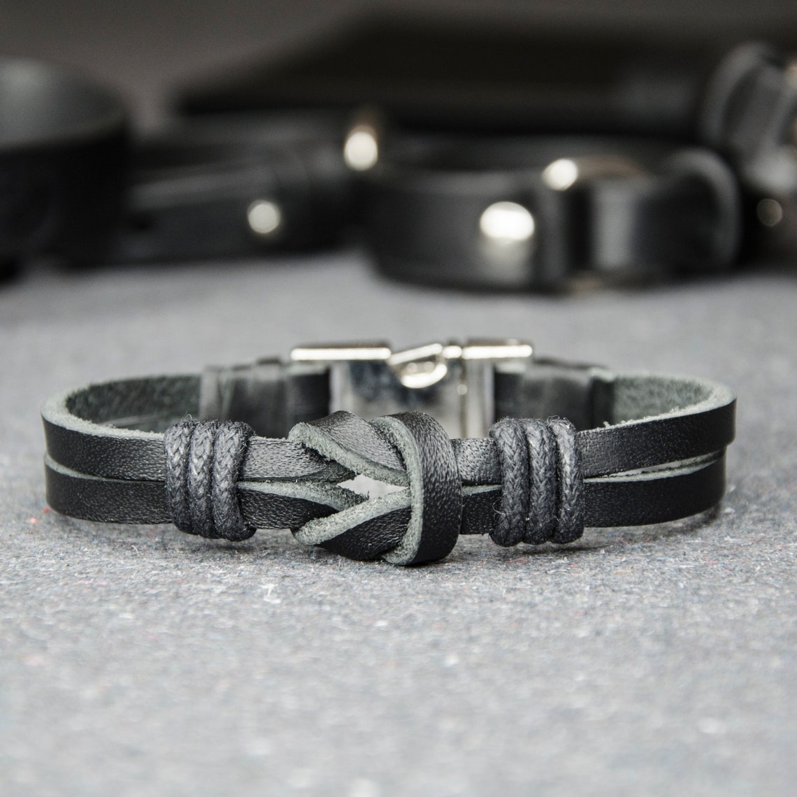 Personalized leather bracelet leather motorcycle bracelet Etsy