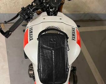 Magnetische motortanktas – leren motortas met sterke magneten – EDC-crossbody-, heup- of heuptas – motoraccessoire met telefoonvak