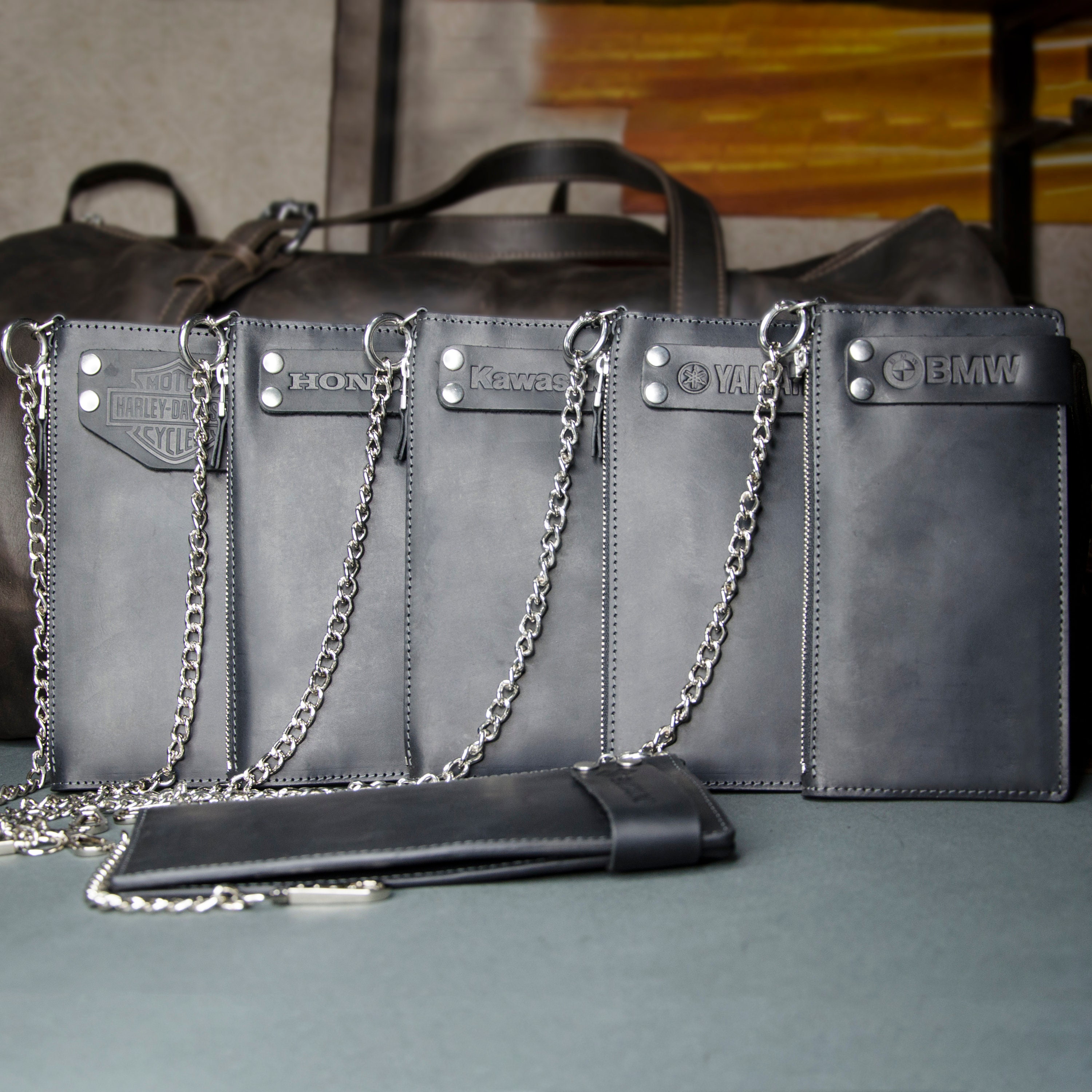 Long Wallet Сhain wallet biker wallet lanyard mens leather Etsy