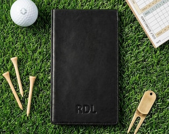 Leather Yardage Book Cover, Personalized Yardage Book Cover, Handmade Golf Yardage Book Holder, Golf Notebook Cover