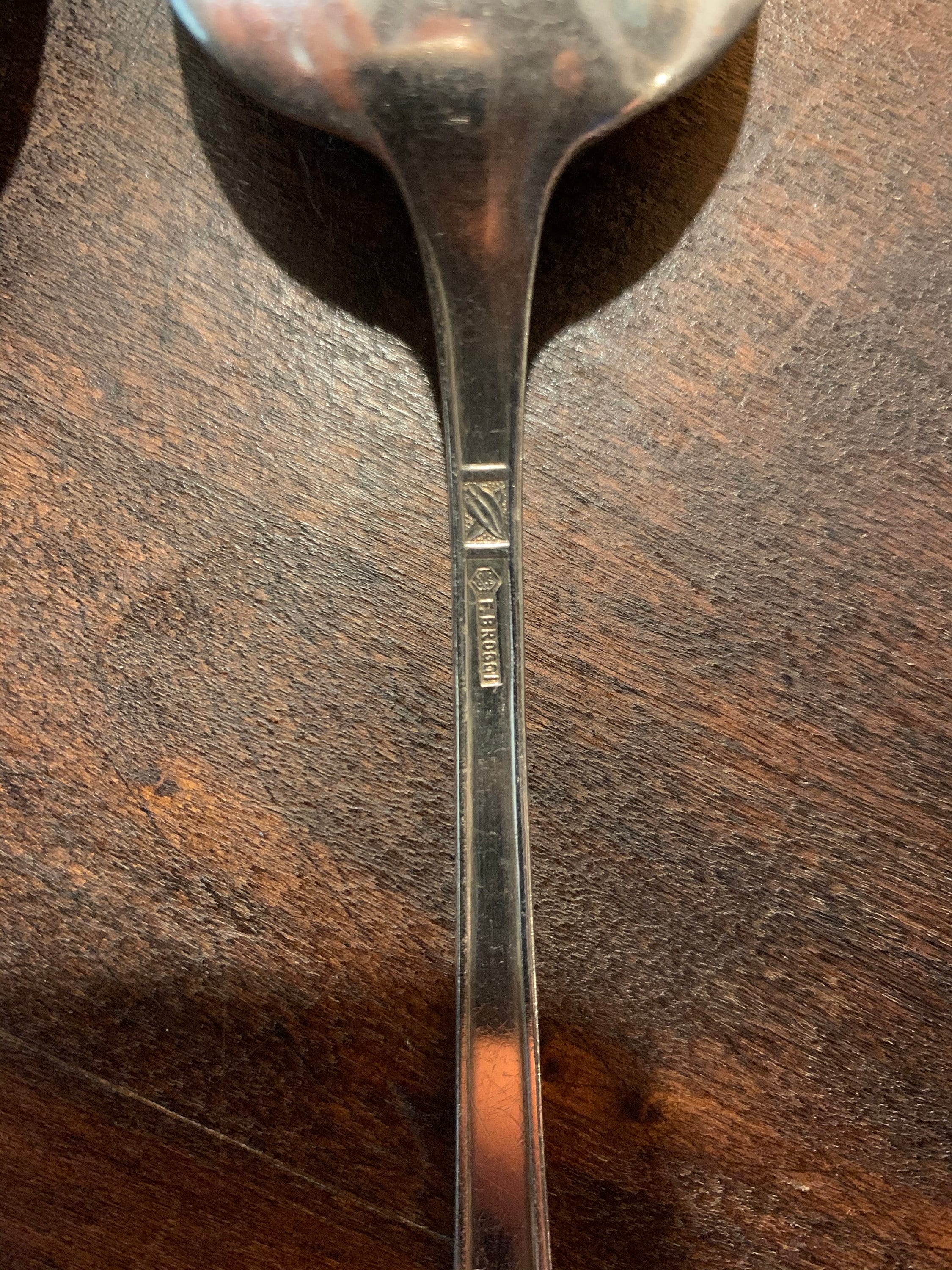 Cucharas de sopa antiguas, cuchara de plata vintage para servir