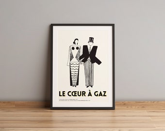 Le Cœur à gaz, The Gas Heart, Miss Mouth and Mr. Eye, Art by Sonia Delaunay-Terk, Modern Art Collection, Poster Print Digital Download