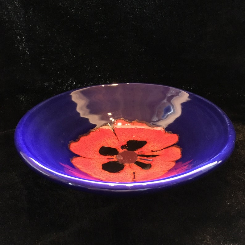 Hand made Ceramic Poppy design Bowl image 1