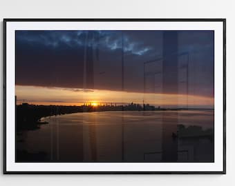 Toronto Skyline Sunrise Poster Print | Golden Hour Cityscape Wall Art | Canada Photography Decor
