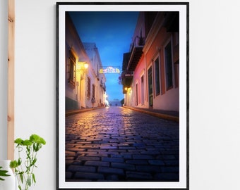 San Juan Puerto Rico Street Photography Print | Colorful Cityscape Wall Art | Travel Poster