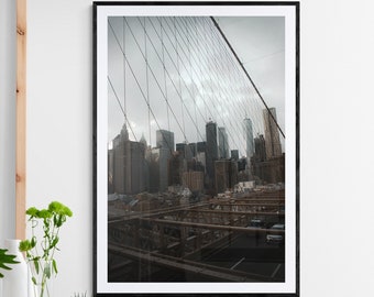 New York City Skyline Print | Modern NYC Cityscape Wall Art | Manhattan Photography Poster