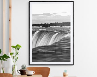 Impresión de carteles de las Cataratas del Niágara en blanco y negro / Impresiones fotográficas de pared de paisaje de Canadá ThePhotosGuyArt