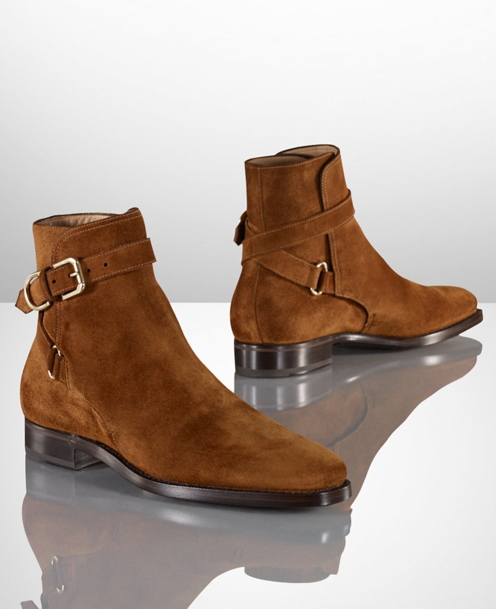 Handmade Men's Brown Leather Suede Jodhpur Strap Boots Etsy