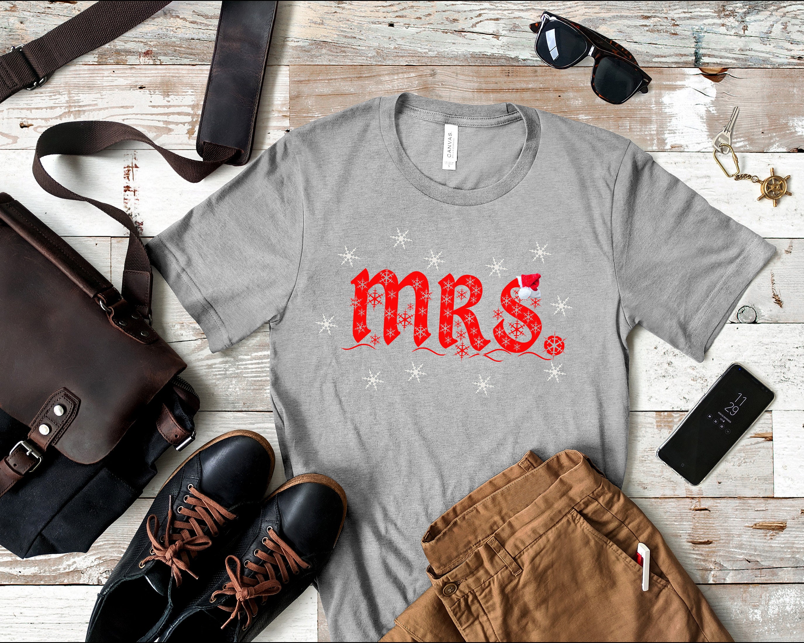 Mr and Mrs Christmas Shirts Couples Christmas Shirt Set | Etsy