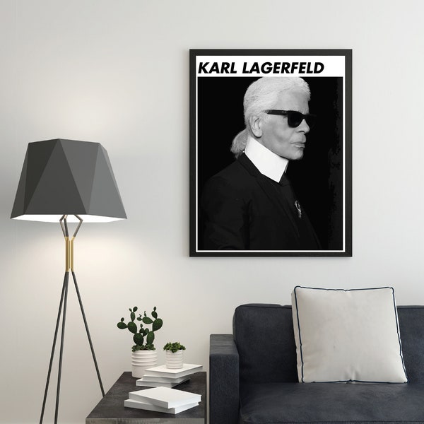 Karl Lagerfeld | Black and White | Digital Art | Wall Decor | Wall Print | Home Decor