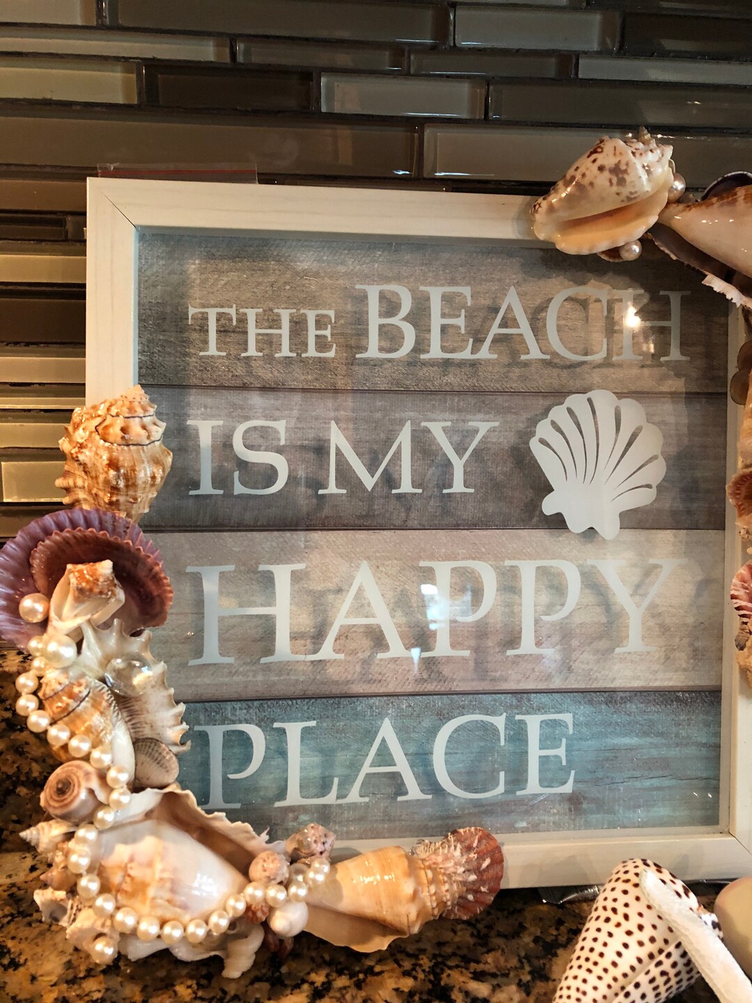 Beach Picture Wall Hanging. Wood Box With Glass Front. the Beach is My Happy Place. Etsy