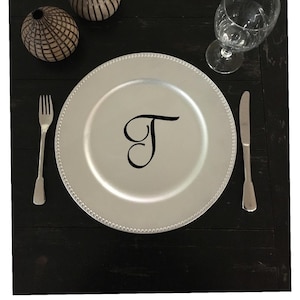 Charger Plate Vinyl Monogram