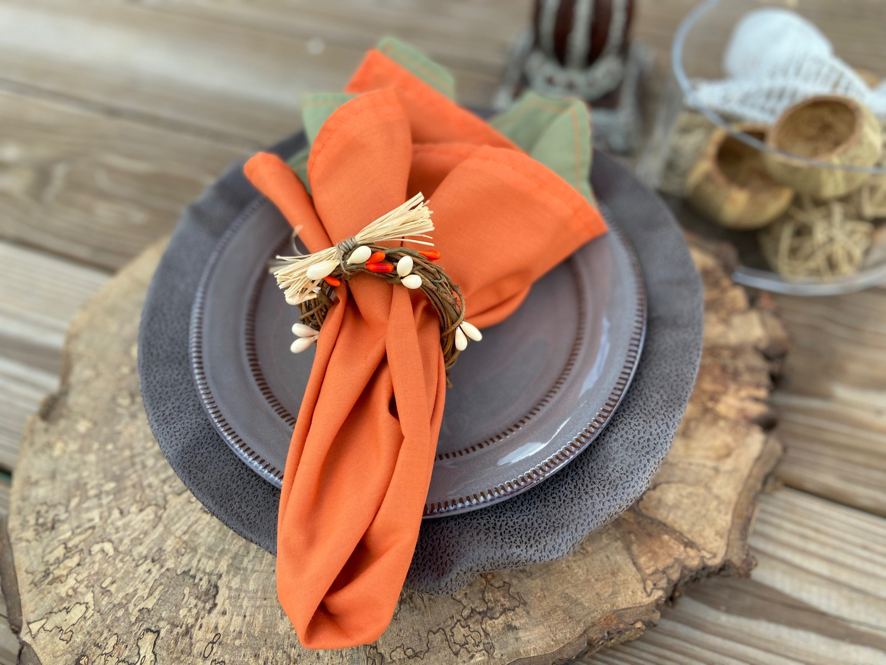 Orange on sale napkin rings