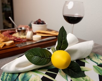 Lemon Napkin Ring. Set with 8