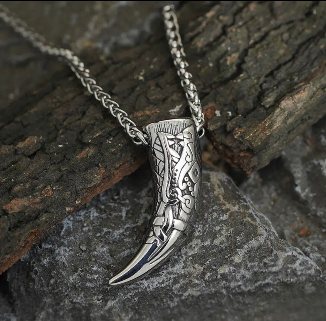 Viking Dragon Tooth Fang Necklace Norse Wolf Fang Fenrir Etsy
