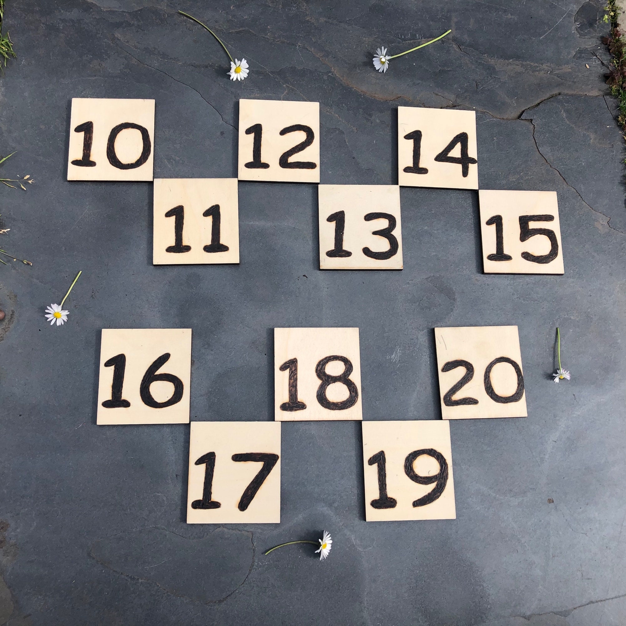 1020 wooden number tiles set Etsy