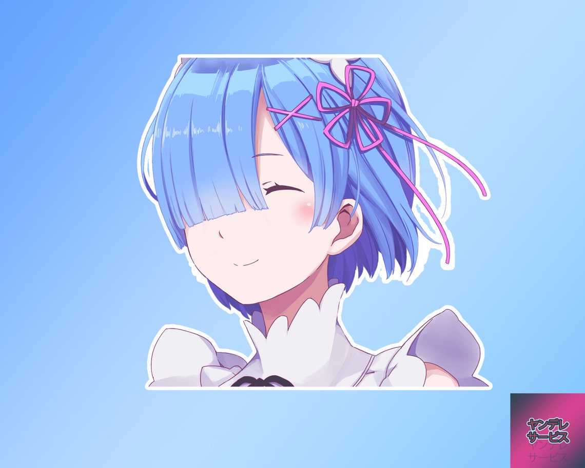 Happy Rem Vinyl Sticker ReZero Glossy Anime Vinyl Etsy