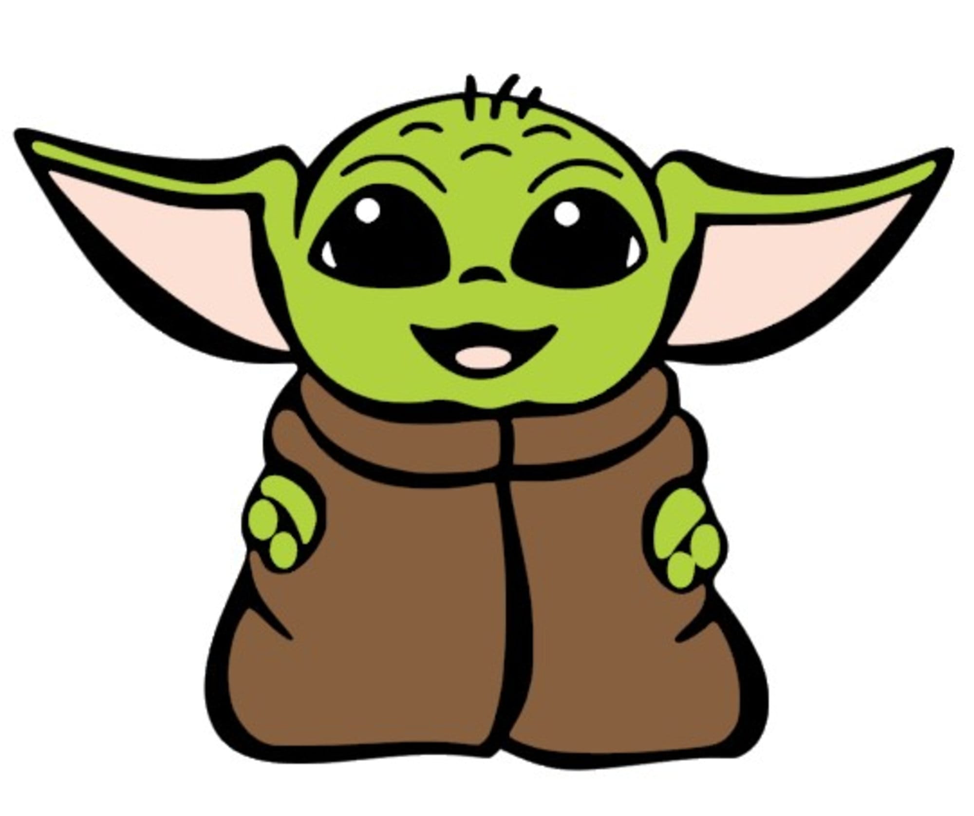 Baby Yoda | Yoda SVG | Birthday | Decoration | Star Wars | Digital | Decal  | Invitation | Iron On - Etsy, image size:2000x1675