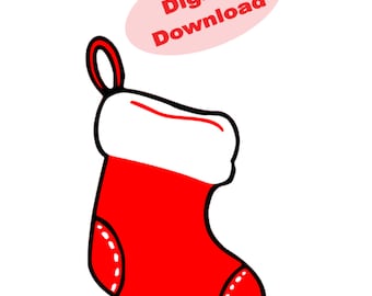 Christmas Stocking SVG | Printable Stocking | Holiday Decor | Classroom Decoration | Digital Stocking