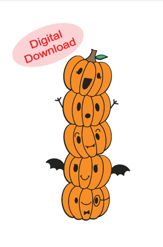Stacked Pumpkin SVG Cute Pumpkins Halloween Decor - Etsy