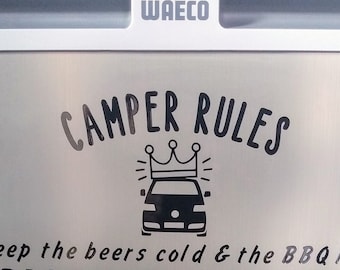 Personalised Campervan Fridge Decal | Custom “Camper Rules” Vinyl | Motorhome, Caravan & Van Life Gift