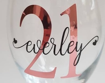 Elegant and Personalized: Custom Birthday Wine Glass for a Memorable Celebration