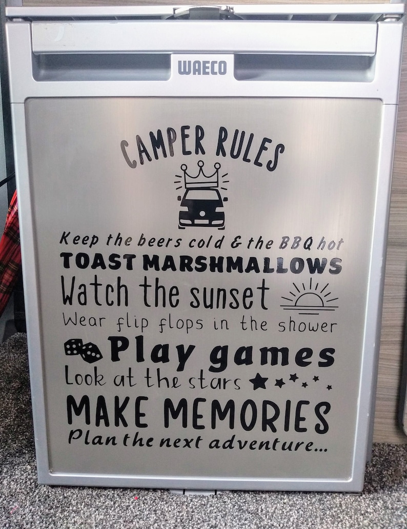 Camper Rules Vinyl Decal / Sticker / Sign Personalised Etsy UK