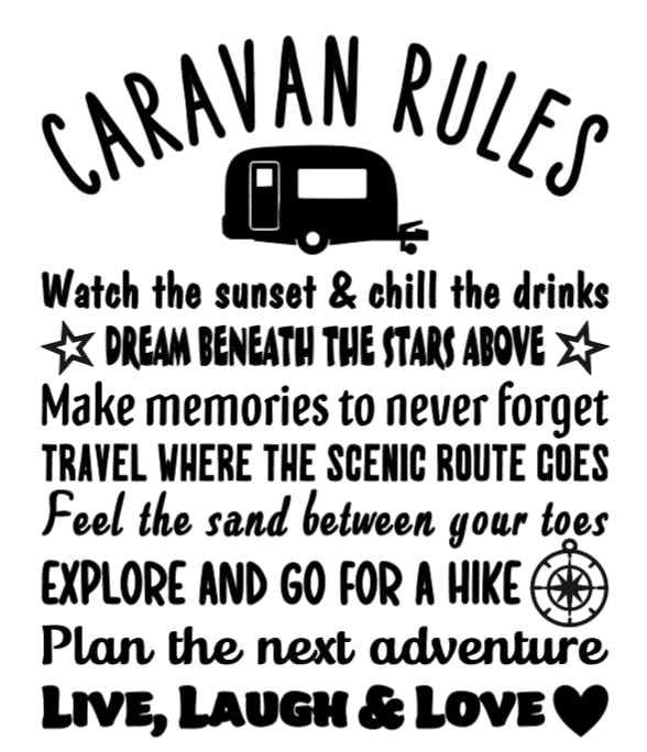 Camper Rules Vinyl Decal / Sticker / Sign Personalised Etsy UK