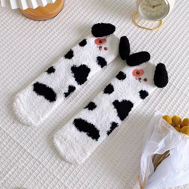 Cute Cartoon Fuzzy Socksanimal Paw Patternbed Sockswarm - Etsy