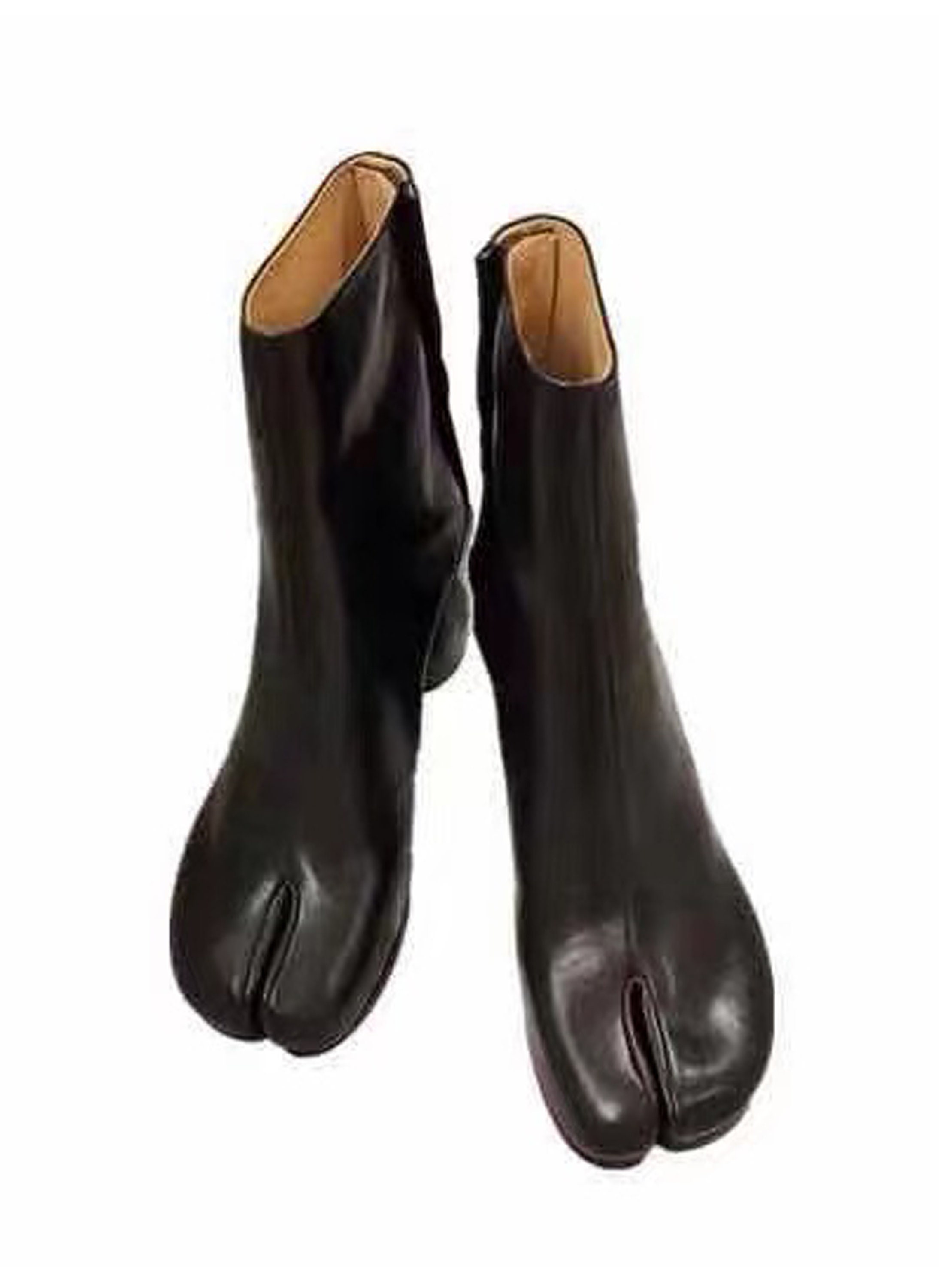6 CM Heel Leather Tabi Boots, Tabi Heeled Boots, Tabi Ankle Boots Women’s  Heel Split-Toe Boots.EU 35 - 42