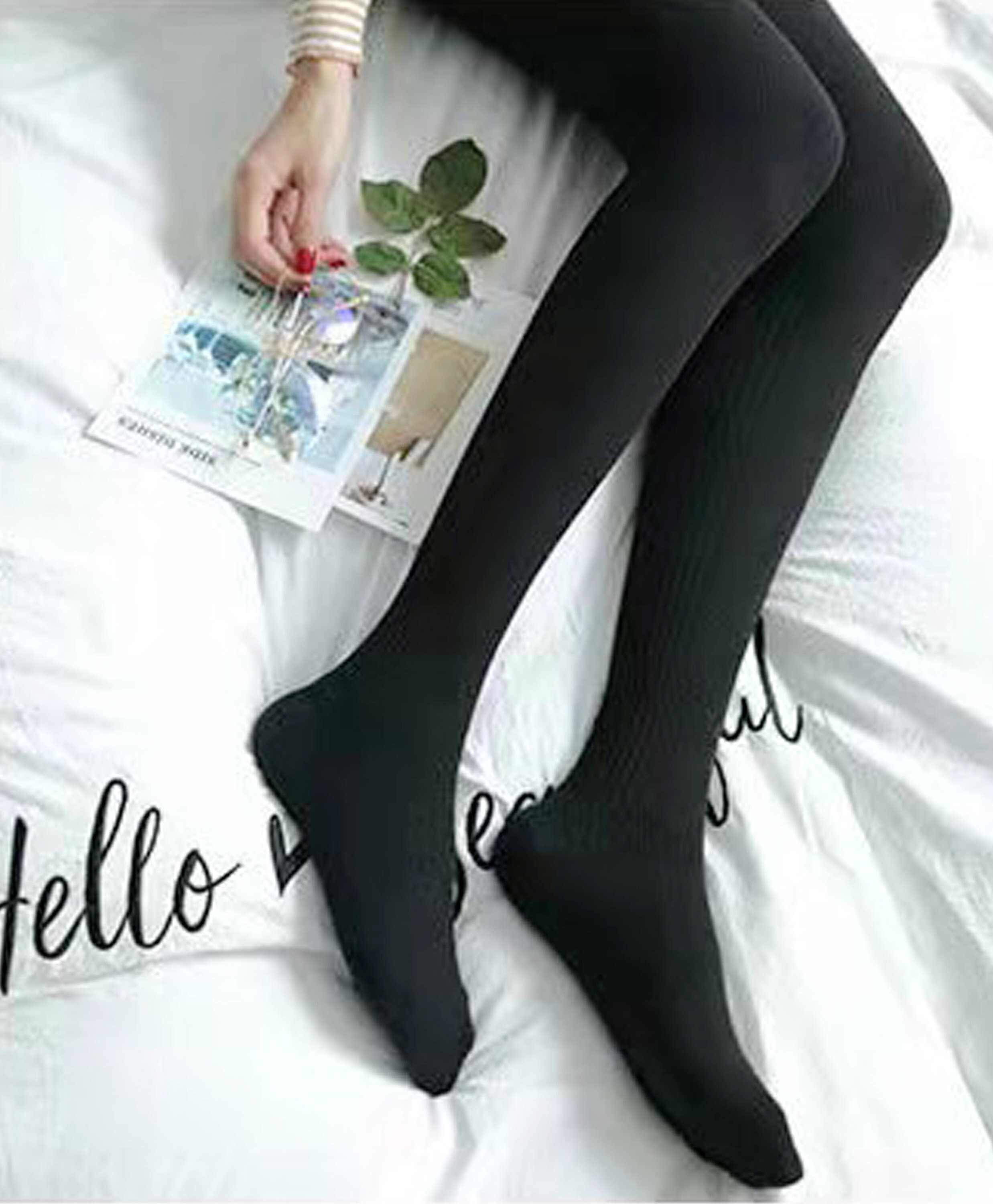 Women Winter Cashmere Stockings Thick Warm Wool Tights Pantyhose
