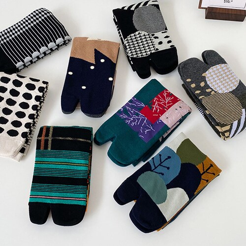 Knee High Tabi Socks Japanese Style Unisex Splittoe Tabi Etsy