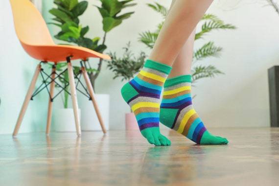 Split Toe Tabi Socks Comfy Breathable Non slip Socks Women's