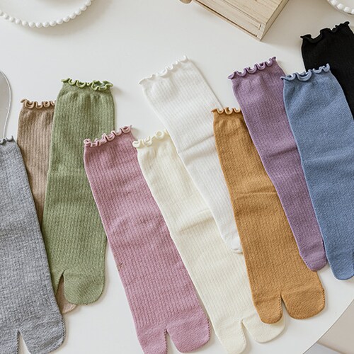 Knee High Tabi Socks Japanese Style Unisex Splittoe Tabi Etsy