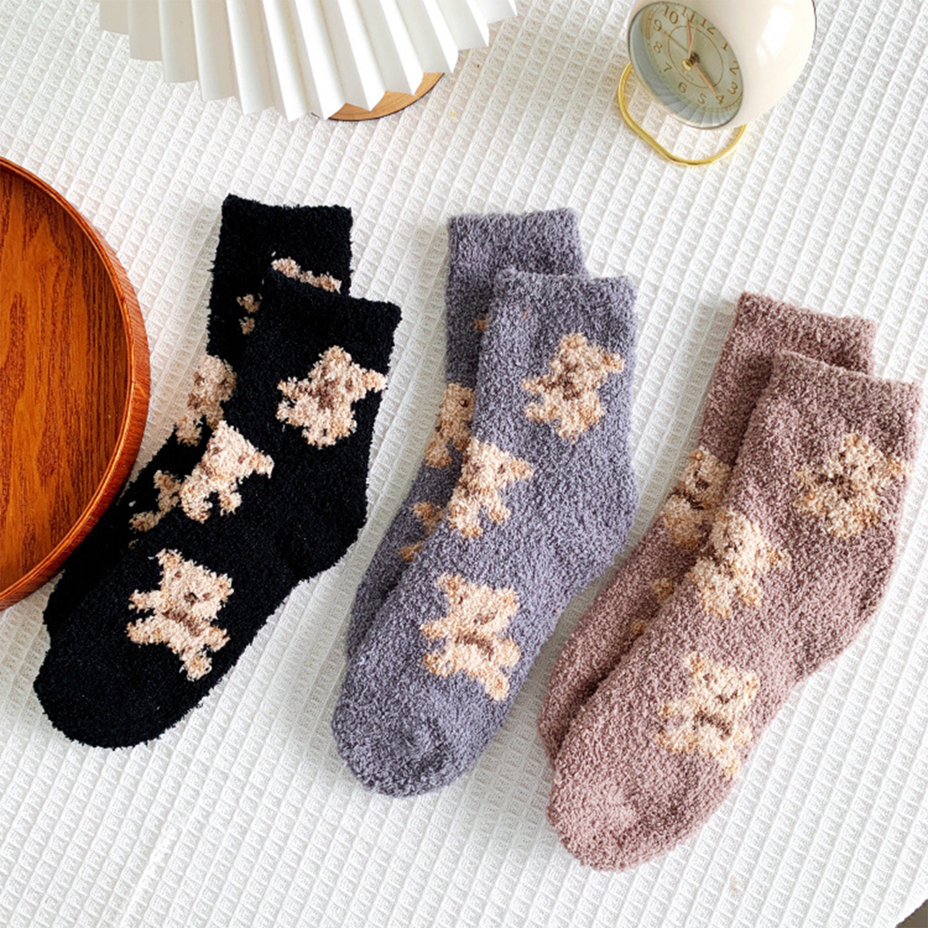 Teddy Bear Fuzzy Socksanimal Paw Patternbed Sockswarm Soft | Etsy