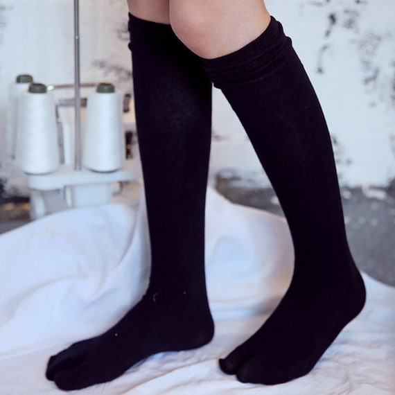 Knee High Tabi Socks, Japanese Style, Unisex Split-toe, Tabi