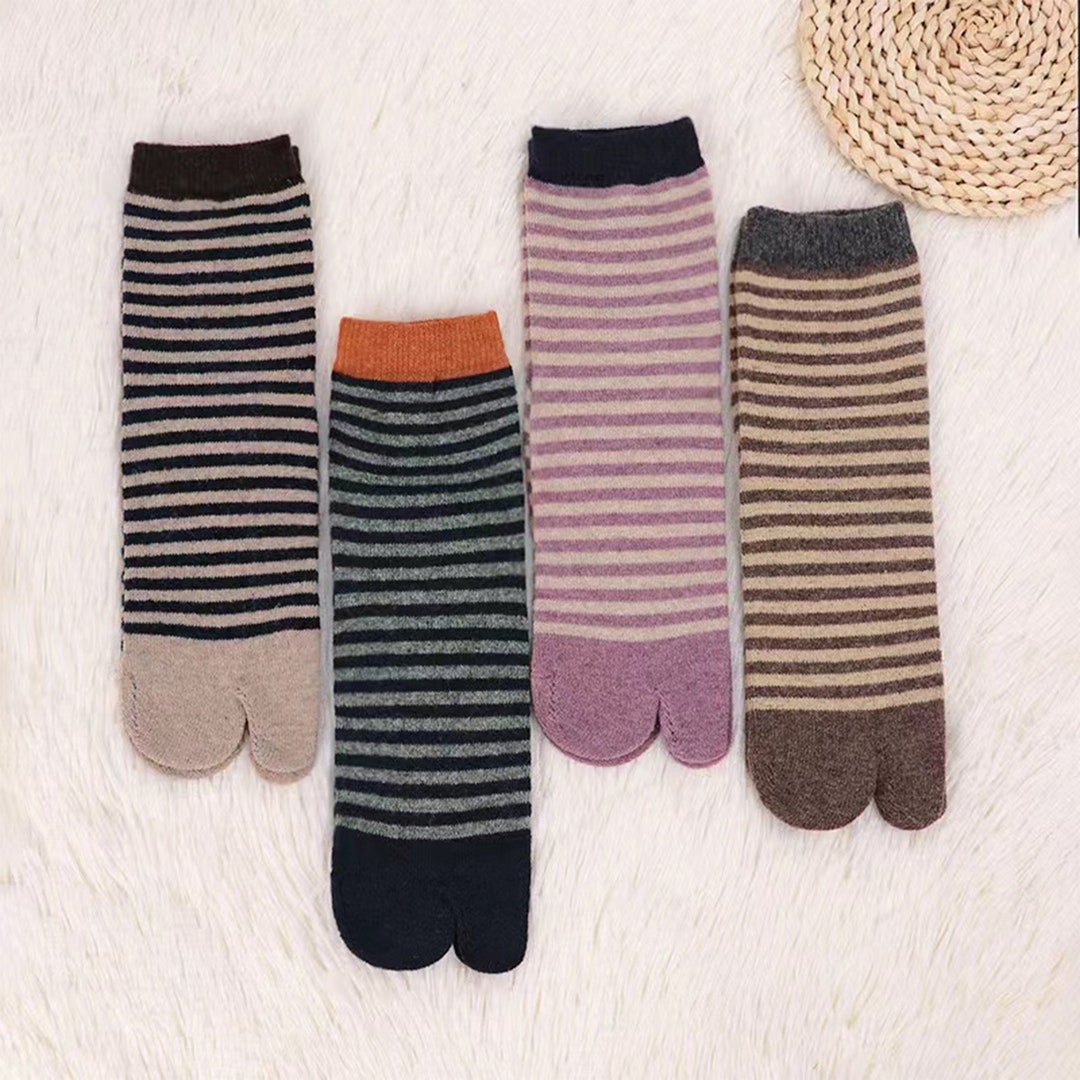 Japanese Style Split-toe Tabi Socks, Unisex Wool Tabi Socks, Women's ...