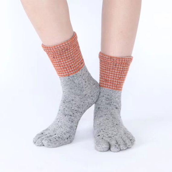 Solid Five Toe Socks, Cotton Toe Socks, Women Split-toe Tabi Socks,  Mid-calf Toe Socks, Separate Toe Socks, Creative Sock, Friend Gift 