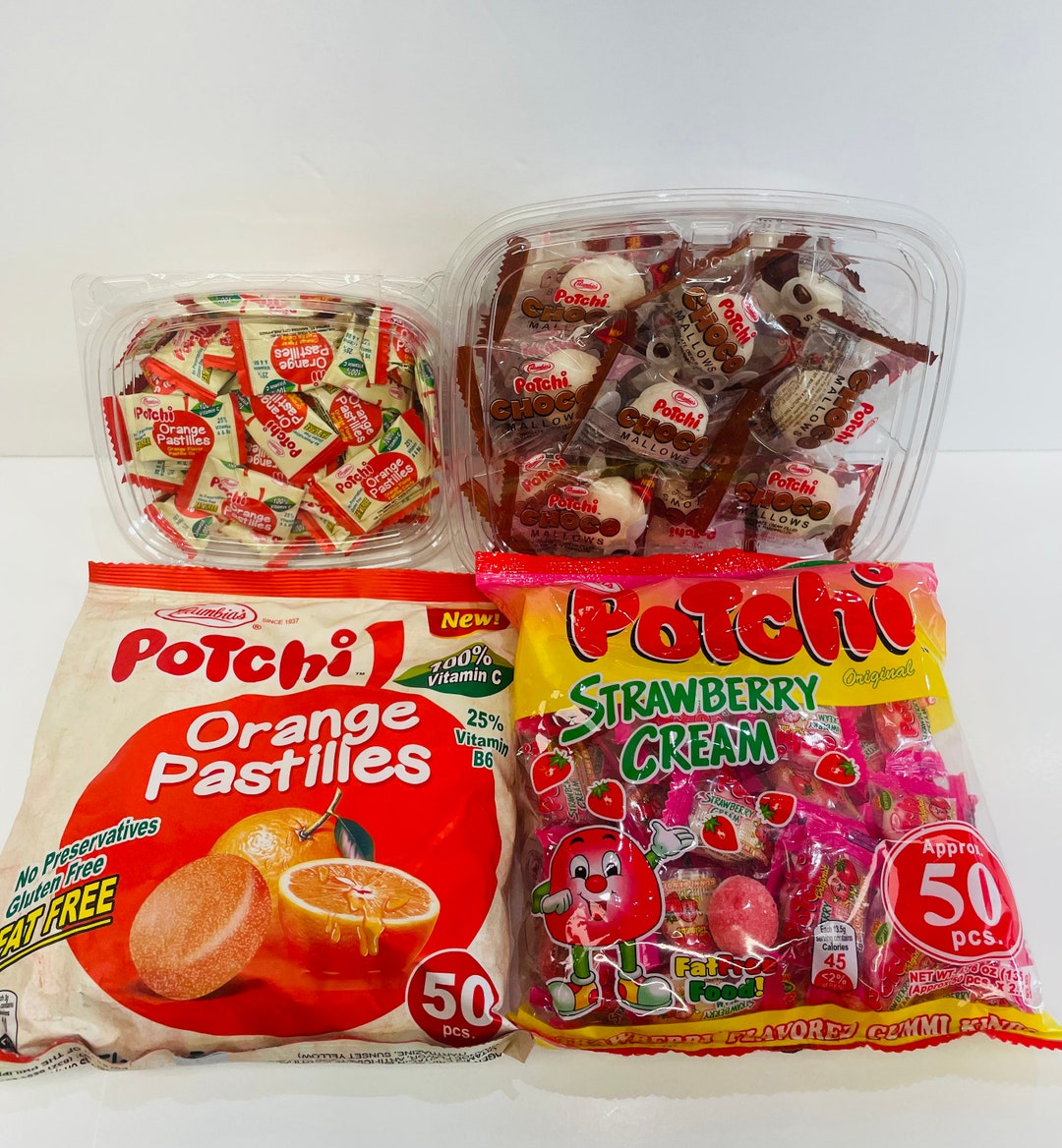 Potchi Gummy Flavored Candies Strawberry Cream Orange Etsy